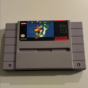 SNES Nintendo Super Mario World Cartridge - Gray